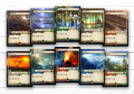 Dual Lands set of 10 - Custom Adventure Style - MtG Proxy Cards