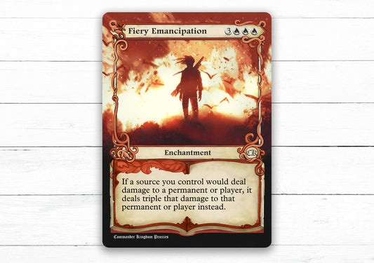 Fiery Emancipation - Adventure Style - Custom MtG Proxy Card