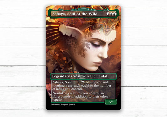 Ashaya, Soul of the Wild - Full Art Style - Custom MtG Proxy Card