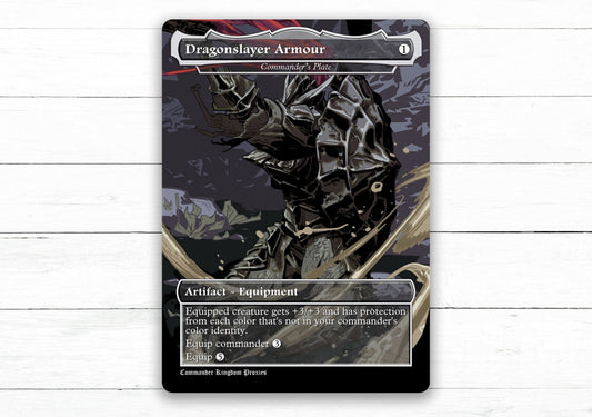 Commanders Plate - Dragonslayer Armour Dark Souls - Custom MtG Proxy Card - Full Art Style